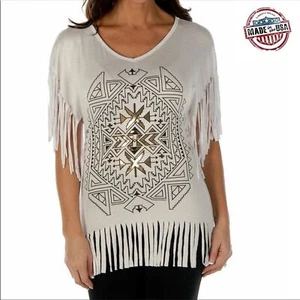 Liberty Wear Native Diamond Distressed Fringe Tunic 4X - Picture 1 of 2