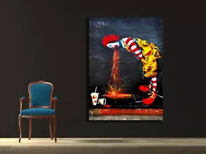 Ronald McDonald Banksy Street Art Canvas Print 36 x 24 Print Urban Art - Picture 1 of 3