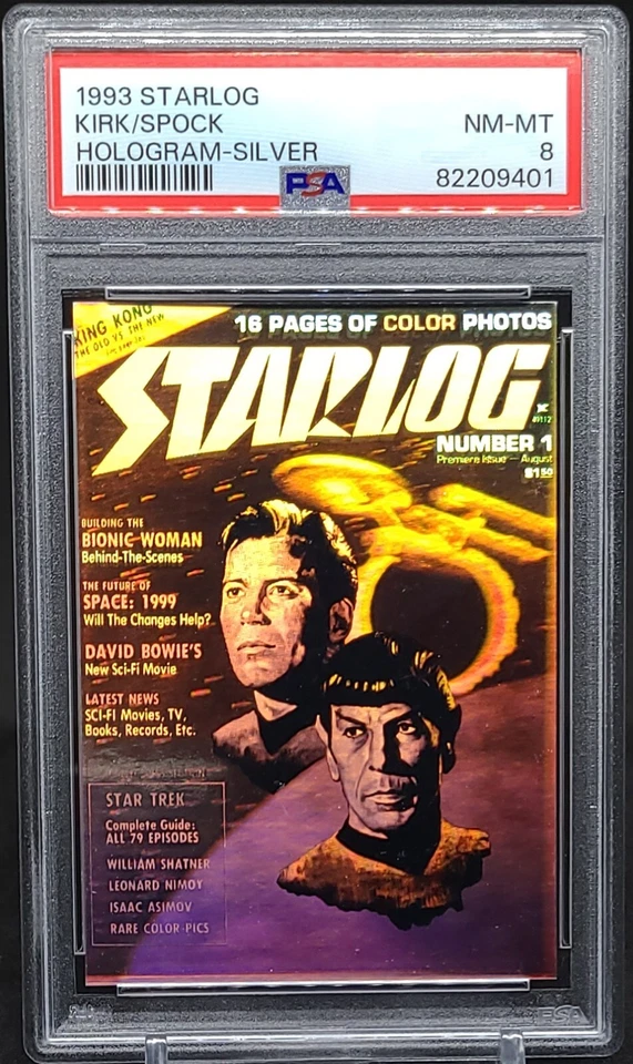 CAPTAIN KIRK & SPOCK PSA 8 1993 Starlog Silver Hologram Star Trek - Image 1 of 2