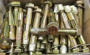 Manicotto calcestruzzo ancoraggio bullone esagonale M10 bullone x scudo M12 x 80 mm 8,8 YZP confezione da 120 - Foto 1 di 2