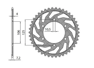 SUNSTAR 1-4448-49 REAR SPROCKET 525 49T STEEL TRIUMPH TIGER 800 XC ABS 2016 - Foto 1 di 1