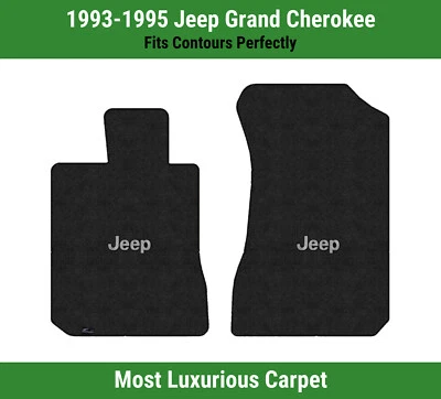 Lloyd Luxe Front Mats for '93-95 Jeep Grand Cherokee w/Silver on Black Jeep - Image 1 of 4