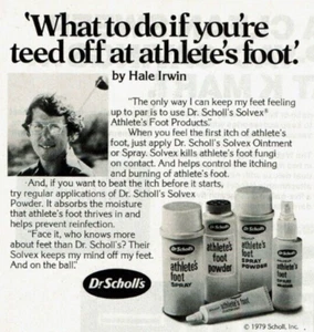 1980 Vintage Print Ad What to do if you're teed off at athlete's foot Dr Scholls - Picture 1 of 2