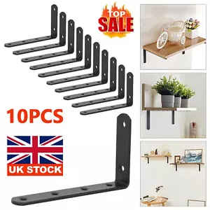 10X Heavy Duty Cast Iron L Shaped Wall Mounted Shelf Brackets Support Decor Home - Picture 1 of 15