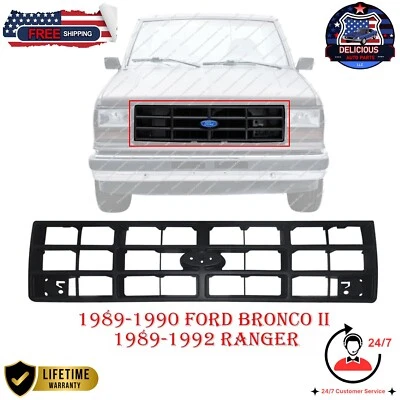 NEW Black Front Grille Assembly for 1989-1992 Ford Ranger | 1989-1990 Bronco II Foto 1 de 4