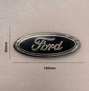 Insignia Ford Nueva 150MM X 60MM Negra Ovalada Mondeo Focus Transit Fiesta - Imagen 1 de 5