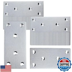 50-Pack Silver Flat Mending Plates,3.15inx1.6in Stainless Steel Flat Brackets - Picture 1 of 5