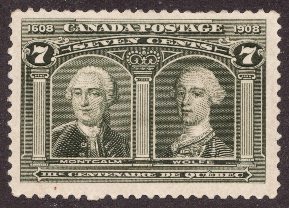 1908 Canada Sc #100 - 7¢ Wolf & Montcalm, Quebec Tercentenary - MH  - Image 1 of 1
