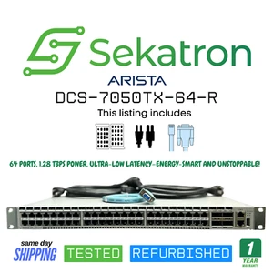 ♻️ Arista DCS-7050TX-64-R 10GbE 4x40GbE Uplinks R-F Airflow Switch⚡Fast Ship - Picture 1 of 2