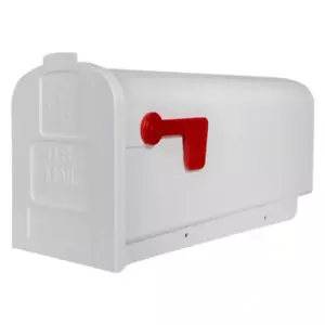 Architectural Mailboxes Parsons White, Medium, Plastic, Post Mount Mailbox - Picture 1 of 12