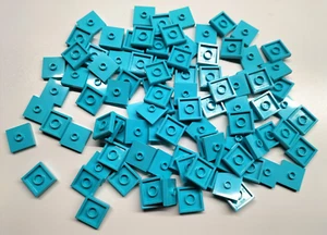 100x LEGO® Platte mit 1 Noppe / Jumper Plate 2x2 hellblau medium azure 87580 NEU - Picture 1 of 1