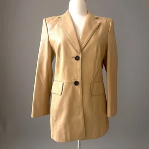 Giacca blazer Escada By Margaretha Ley cammello beige pelle di agnello taglia 36 - Foto 1 di 7