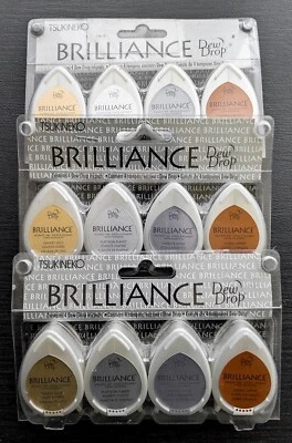 Tsukineko Brilliance Dew Drop Ink-pads Pigment Ink #BD100006 (3 Pack) New Sealed - Image 1 of 2