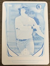 Blake SWIHART 2014 Bowman Chrome Mini Cyan Printing Plate #217 1/1 Red Sox