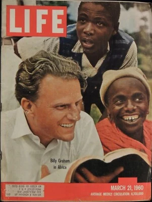 LIFE March 21,1960 Billy Graham / Actors Strike / Russian Sailors Adrift - Image 1 of 3