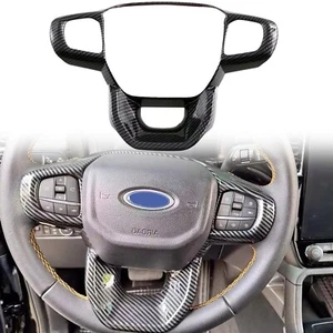 Cubierta decorativa volante coche fibra carbono para Ford Everest 2023 2024 2025 - Imagen 1 de 7