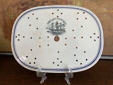 Antique English 19th Century Transferware Pottery Meat Strainer Drainer