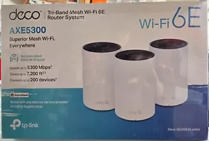 TP-LINK DECO AXE5300 5300 Mbps WiFi 6E 3 Port Wireless Router 7200 Sq Ft- NEW - Picture 1 of 2
