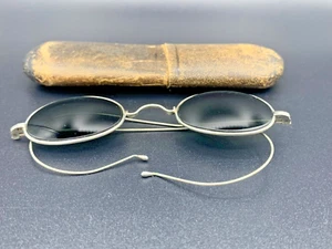 Occhiali da vista medico vittoriano XIX secolo filo tempio lenti solari colorate - Foto 1 di 14