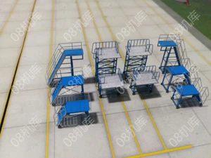 1/200 Airport Metal Passenger Aircraft Maintenance Rack 10Pcs/set Blue Silver - Picture 1 of 22