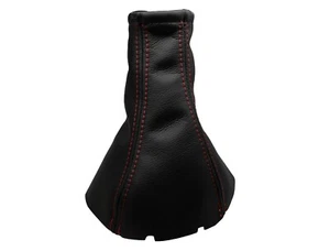 DAEWOO KALOS (2002-2008) Soufflet Levier De Vitesse 100% Cuir - Couture Rouge - Foto 1 di 1