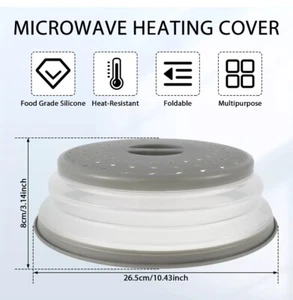 10,5 Zoll Mikrowelle Spritz Abdeckung Faltbar Mikrowelle Platte Abdeckung ~ - Bild 1 von 5