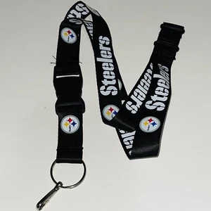 Pittsburgh Steelers Lanyard Keychain Clip Breakaway Badge Holder Brand New NFL - Picture 1 of 5