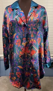 VICTORIA’S SECRET Vintage Gold Label 90s Nightgown/Sleepshirt green floral 8P - Picture 1 of 7
