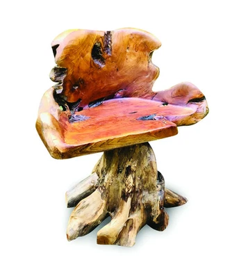 Teak Root Chair With Solid Trunk Leg 75cm High - Indoor & Outdoor - Image 1 of 4