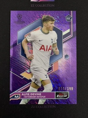 2022-23 Topps Finest UEFA RC Alfie Devine 116/199 Purple Shimmer Refractors -ZTZ - Image 1 of 2