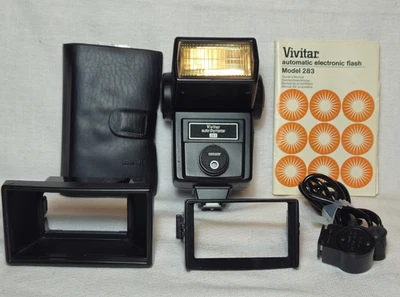 Vivitar 283 Shoe Mount Flash Auto Thyristor • Sensor Adapter • Lens • PARTS ONLY - Image 1 of 4