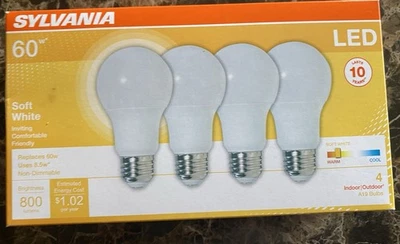 SYLVANIA 73888 60W LED Light Bulb - 4 Pack - Image 1 of 3