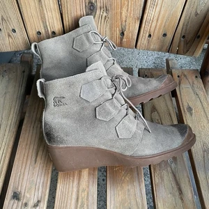 Botín de cuña Sorel Toronto con cordones para mujer talla 10,5 cuero marrón aceitado - Imagen 1 de 14