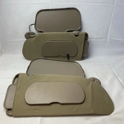 2000 - 2005 Buick Lesabre Sun Visor Pair Set Driver Passenger Lighted Tan Beige - Image 1 of 4
