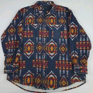 Orvis Multicolor Southwest Aztec Native Pattern Flannel Shirt Vintage Outdoors - Picture 1 of 6