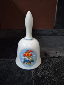 Vintage 1982 Schlumpf Keramik Porzellan Glocke mit 3 Bildern Wallace Berrie & Co Japan  - Bild 1 von 5