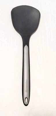 Calphalon Solid Wok Spatula Spoon Curved Turner Black Nylon Gray Silicone 13" - Image 1 of 3