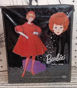 Vintage Barbie 1963 schwarze Tragetasche rote Flamme Bubble Cut - Bild 1 von 10