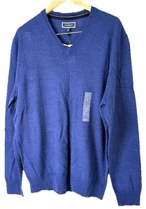 Suéter Club Room Para Hombre Talla L Mezcla Lana Merino Pullover Azul Rendimiento - Imagen 1 de 8