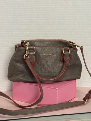 Mini Bandolera Vera Bradley Emma Cuero Correa Extraíble Cremallera Magnética Rojo Topo Foto 1 de 4