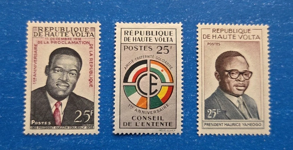 Полные наборы марок Буркина-Фасо, Скотт 70, 90-91 как новые без наклеек и следов - Изображение 1 из 1