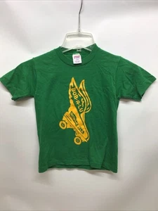 Vintage 70/80s Roller Skating Rink Kids S 6-8 T-Shirt BOB-A-LU DOTHAN ALA. Green - Picture 1 of 8