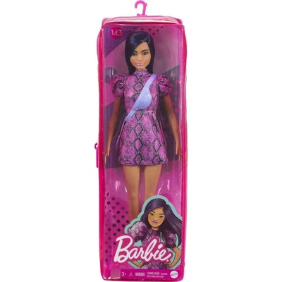 Barbie Fashionistas Doll #143 with Pink Snake Print Dress Brand New In Package