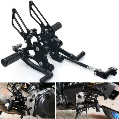 CNC Adjustable Rearset Foot pegs Rear set For Honda CBR 929 RR 2000-2001 Black - Image 1 of 4