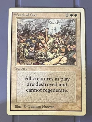 Magic the Gathering MTG Unlimited Wrath of God LP  (Beta Bob) - Image 1 of 2