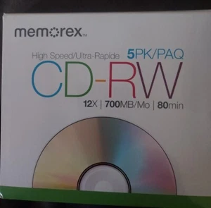 Memorex CD-RW 5 paquetes abiertos - 4 nuevos - 700 MB - 80 min - Imagen 1 de 1
