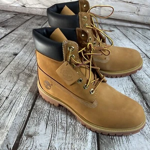 Timberland Hombres Premium 6 Pulgadas Impermeable Nubuck Cuero Botas 8.5M Trigo Durabl - Imagen 1 de 7