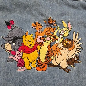 NWT VTG Disney Store Shirt Womens XXL Denim Embroidered Winnie Pooh Friends - Picture 1 of 11
