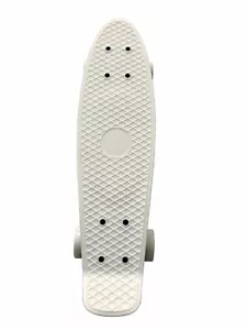 22" Skateboard Mini Cruiser Penny Style Board Plastic Deck. White/White - Picture 1 of 5