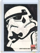 STORMTROOPER 2009 TOPPS STAR WARS GALAXY SERIES 5 SKETCH CARD by DENISE VASQUEZ